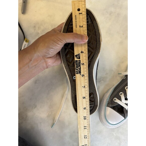 Converse All Star Lo Shoes, Double Tongue, Women's Size 6 Gray W/ Aqua Blue - Picture 10 of 11